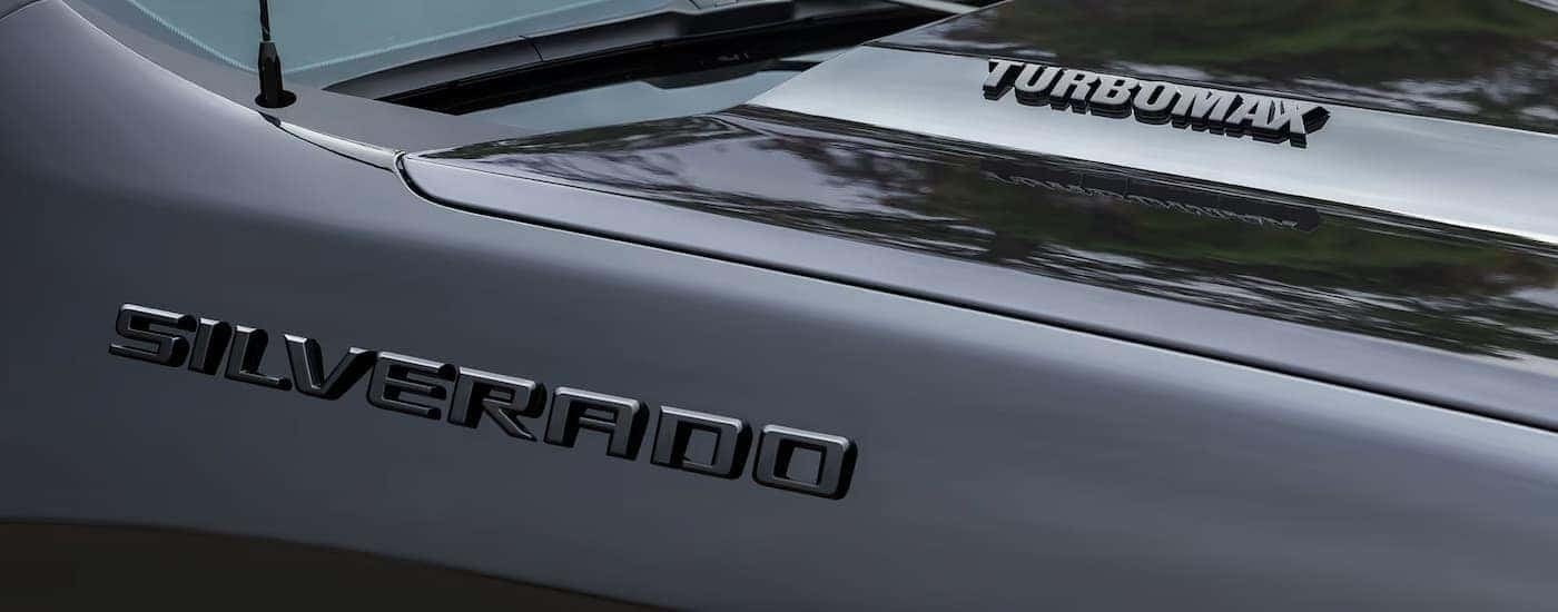 Hood on a black 2026 Chevy Silverado 1500