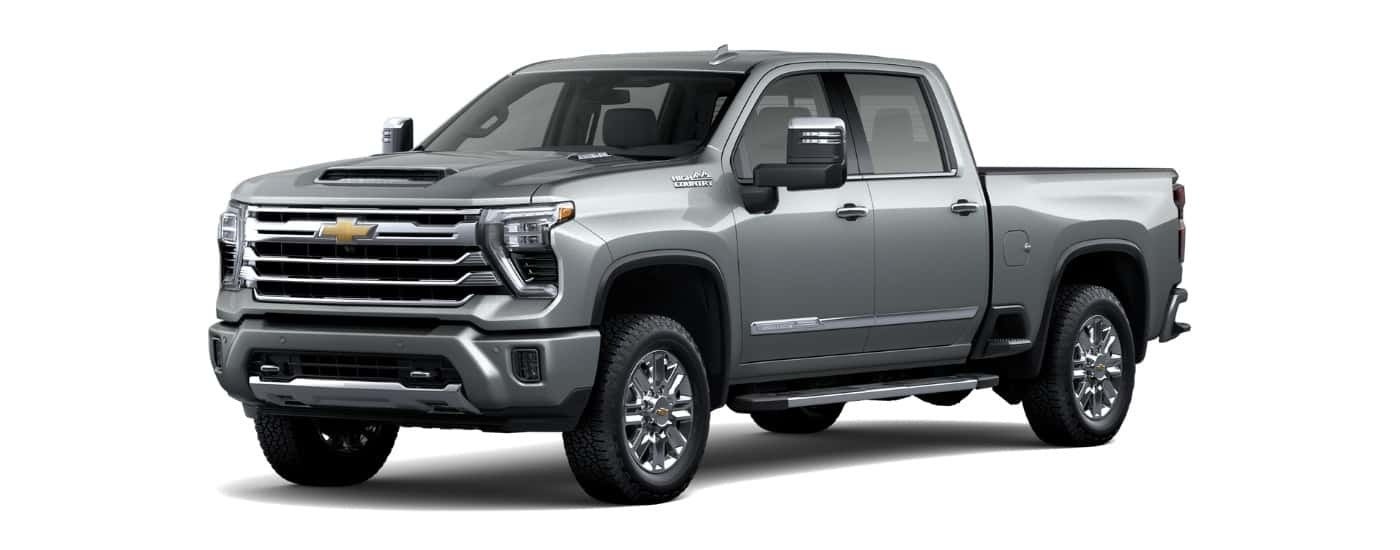 Silver 2026 Chevy Silverado 3500 HD High Country angled left
